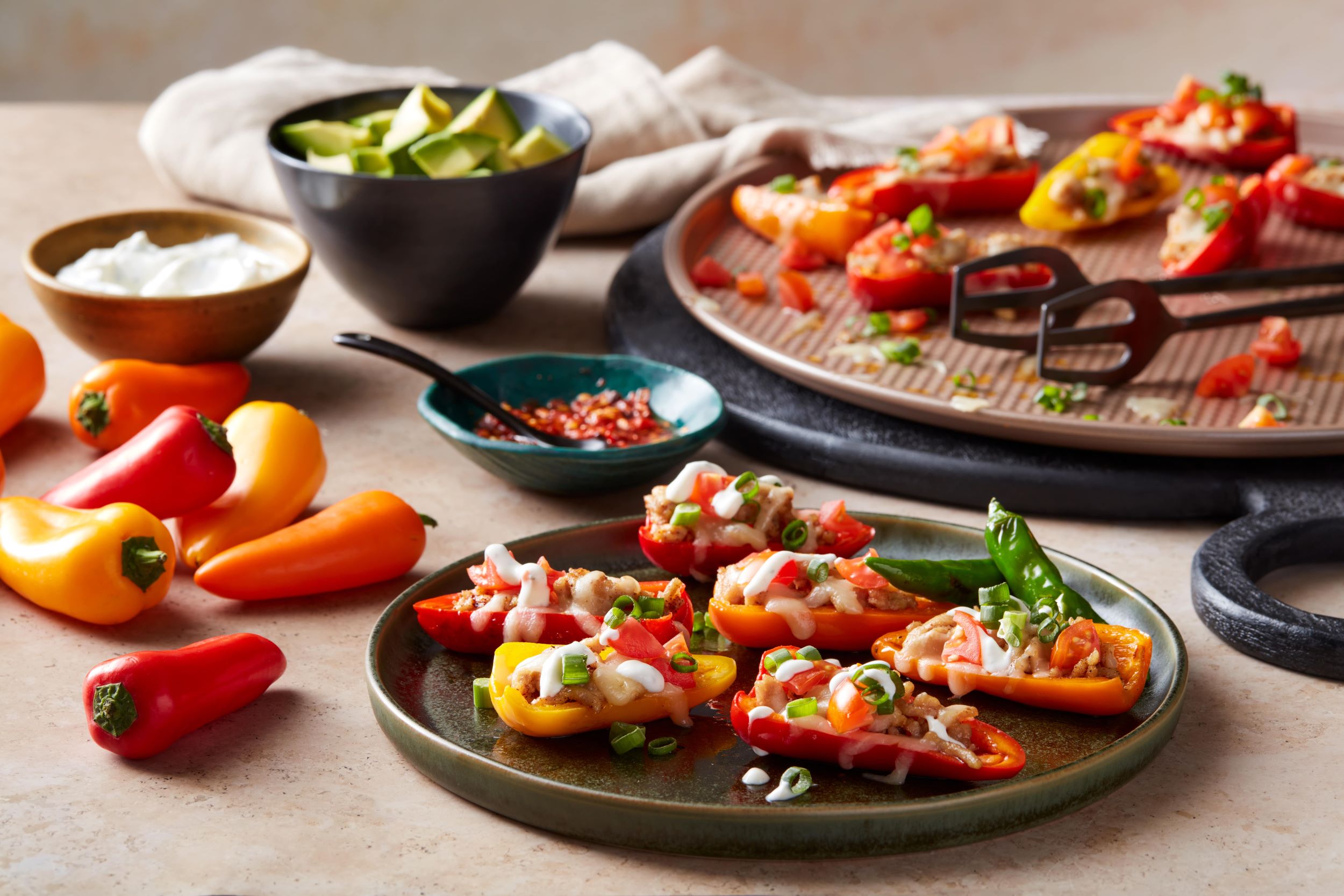 Loaded Mini Sweet Pepper Nachos