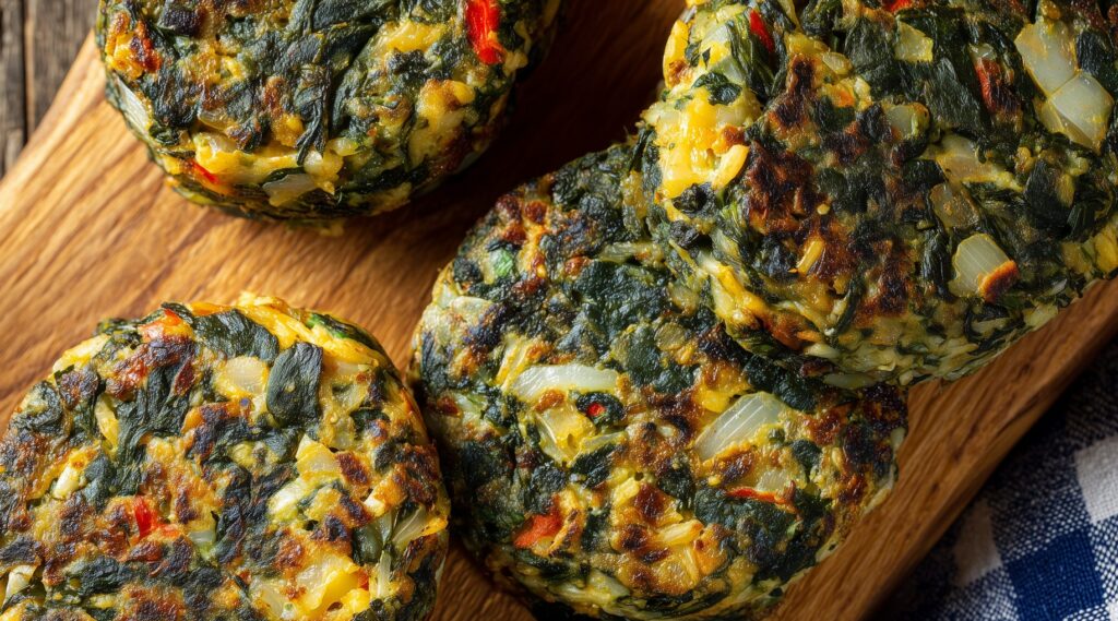 Bell Pepper Spinach Burgers