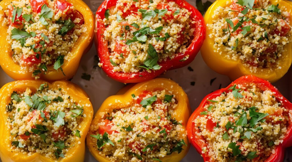 Bell Peppers Stuffed with Tomato Couscous