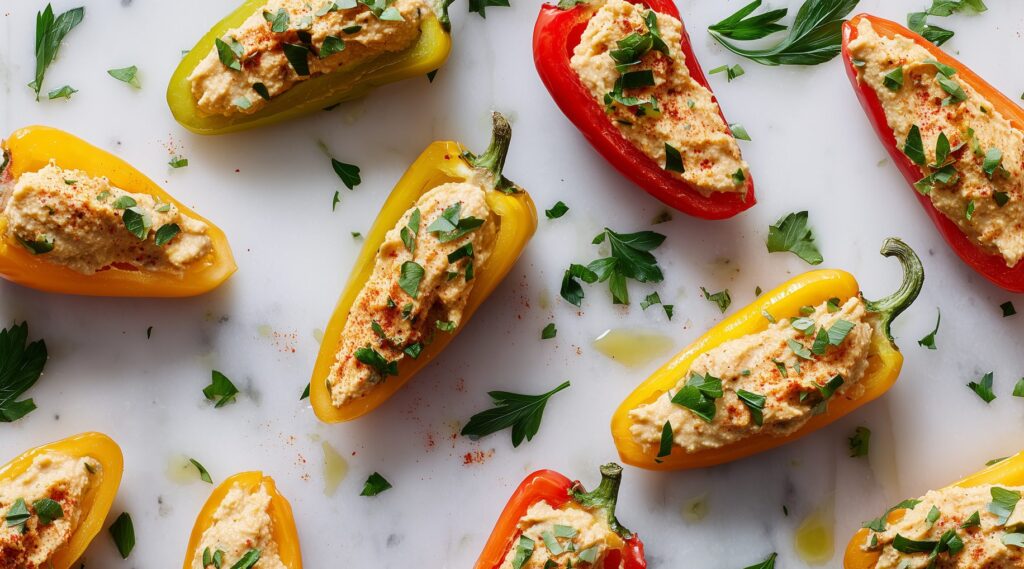 Hummus-Stuffed Mini Sweet Peppers