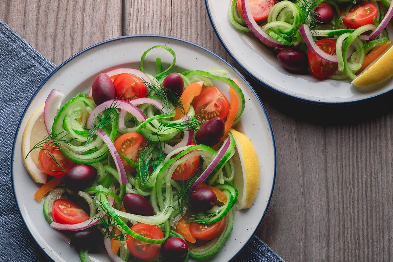 Spiralized Mini Cucumber Salad