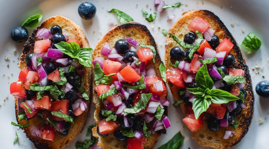 Wild Blueberry Tomato Bruschetta
